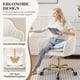 thumbnail image 5 of Silla de tocador BestEra Comfy Home Office con ruedas, terciopelo, color beige, 5 of 8