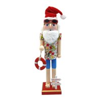 Bothyi - Cascanueces De Estatuilla De Papá Noel De Verano De Madera De 38 Cm Para Decoración Interior De Fiesta De Festival Estilo C