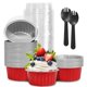 thumbnail image 1 of Moldes para cupcakes YOIYINI 50 piezas 8 cm con tapas y cucharas, 1 of 7