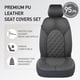 thumbnail image 4 of Juego completo de fundas de asiento de coche CAROMOP de piel sintética de lujo, color gris, 4 of 9