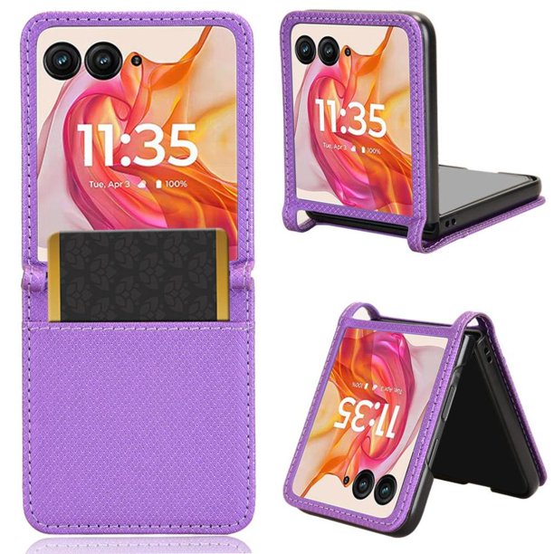 Funda Billetera para Motorola Moto G67 Power 5G con Ranuras y Soporte Morado