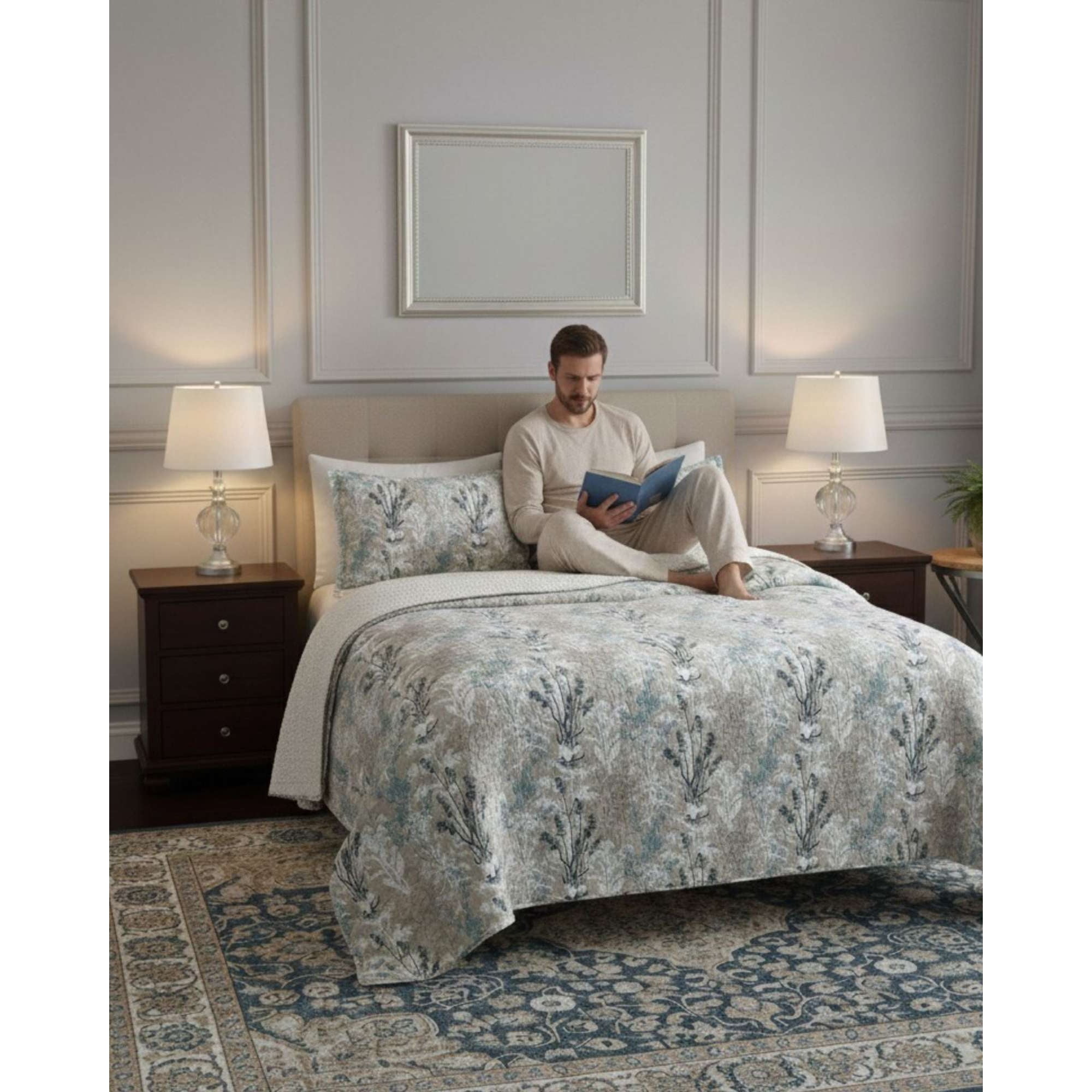 Myl Todo Hogar - Cubrecama Quilt King Con Chiporro Diseño Elegante