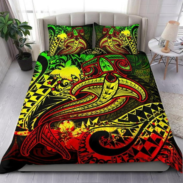 Juego De Cama Papúa Nueva Guinea Reggae Shark Polynesian Tattoo