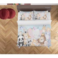 Milsleep - 3D Cartoon Cute Animal Pattern Quilt Cover Set Bedding Set Duvet Cover