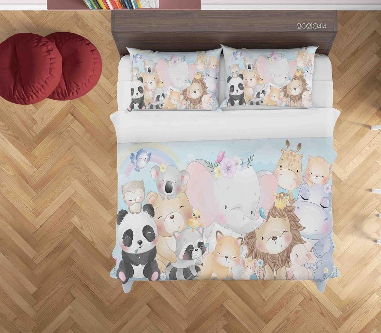 Milsleep - 3D Cartoon Cute Animal Pattern Quilt Cover Set Bedding Set Duvet Cover