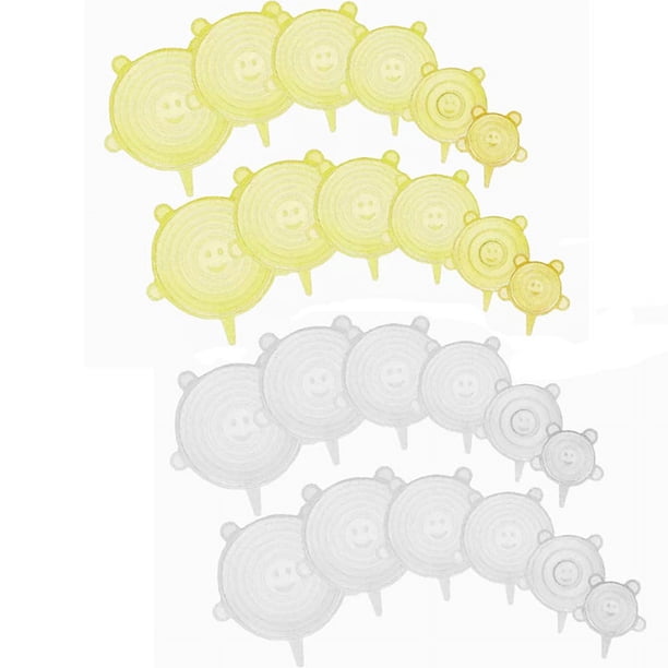 6/12pcs Silicone Stretch Lids, Food Bowl Covers, Reusable Food Saving Cover, Stretchable Multifunctional Fruit And Vegetable Fresh-keeping Cover