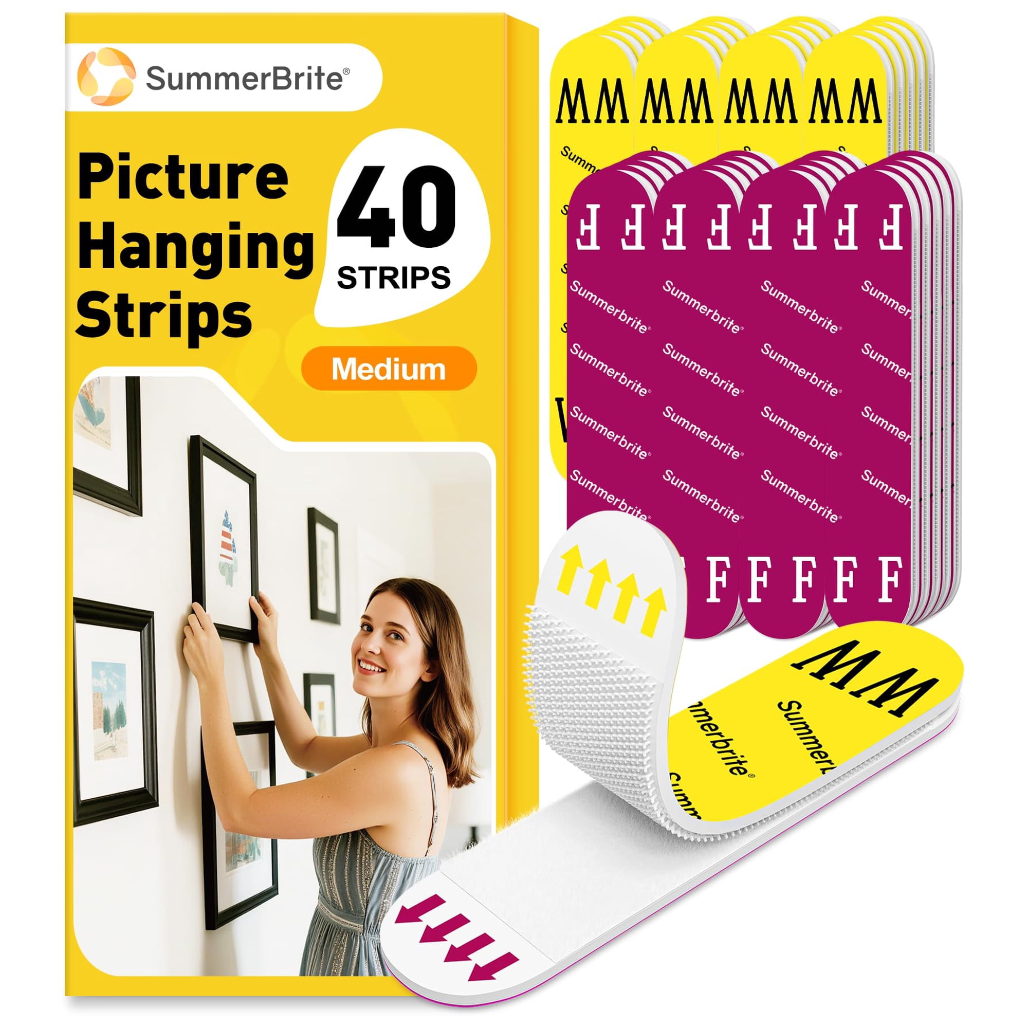 Tiras Para Colgar Cuadros Summerbrite Heavy Duty, 40 Tiras