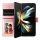 thumbnail image 4 of Funda tipo cartera FOXDOCK para Samsung Galaxy Z Fold 4 , diseño girasol en relieve, cuero PU, cierre magnético, soporte y tarjetero, 4 of 5