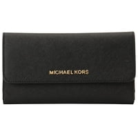 Billetera Michael Kors Womens Jet Set Travel Large Trifold Cuero Negro