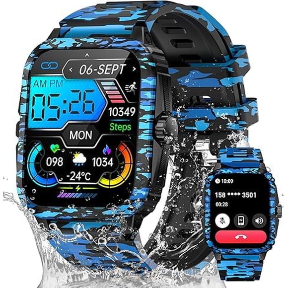 Smartwatch Militar Con Pantalla De 1 96 Y Resistencia Al Agua 3 Atm