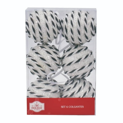 6 Colgantes Esfera Lana B Holiday Time