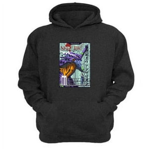 Genérico - Polerón Canguro Evangelion Gris Oscuro Talla Xs Unisex