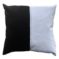 Elizabeth Peper - Cojin Decorativo Ecocuero Blanco Y Negro 45X45 Relleno