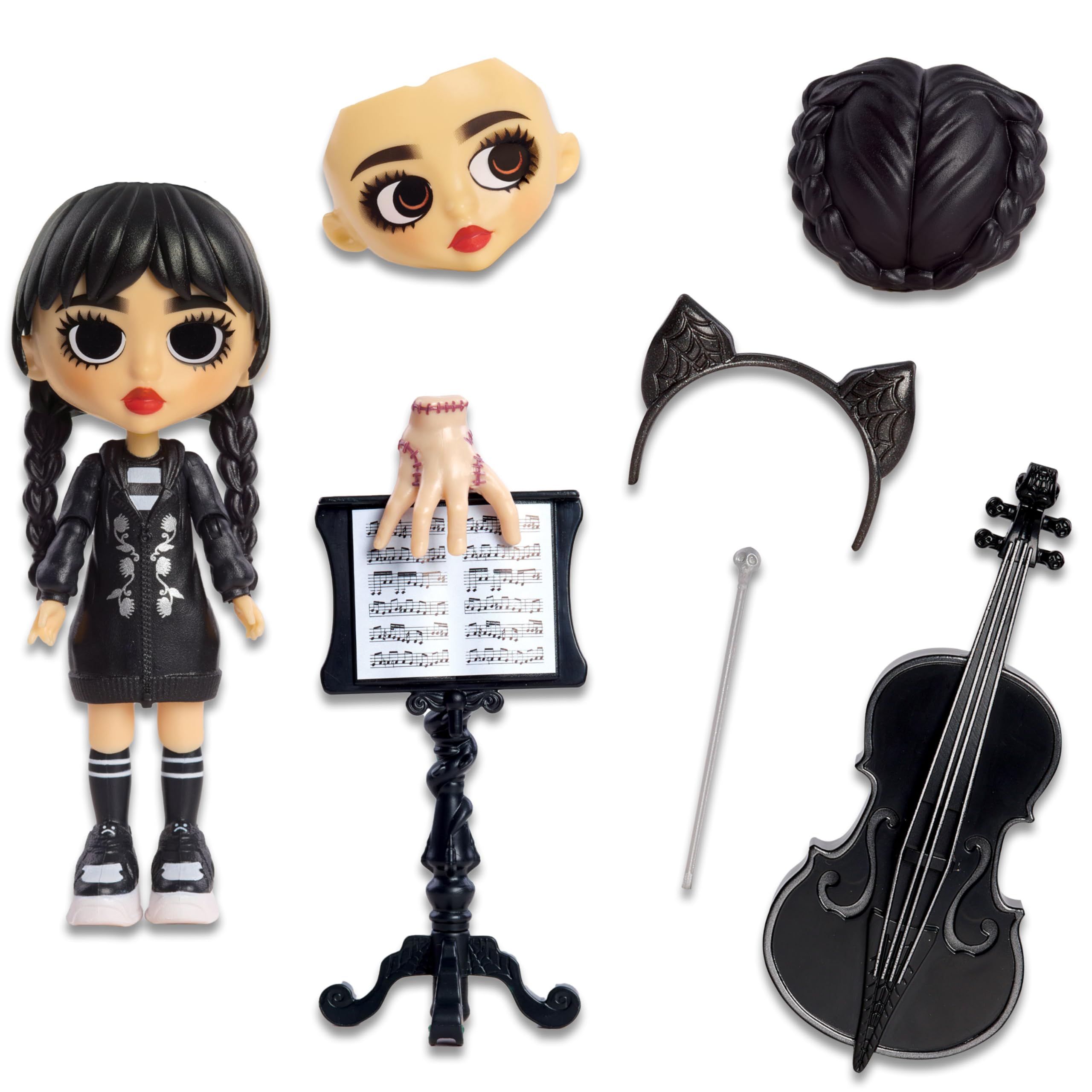 Figura Coleccionable Just Play Wednesday Deluxe De 15 Cm Con 11 Unidades