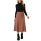 thumbnail image 2 of INSPIRE CHIC Falda de Punto A-Line para Mujer con Cintura Alta Elástica y Estirable, Falda Midi de Suéter M Caramelo, 2 of 6