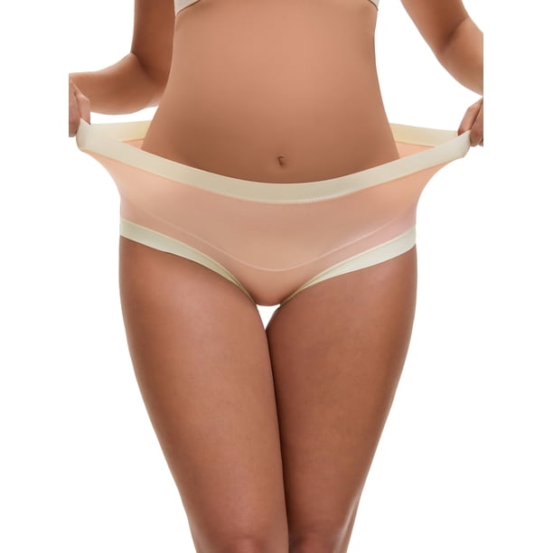 INSPIRE CHIC Bragas de Cobertura Completa para Mujeres Embarazadas Talla Grande Cintura Alta Elasticidad Panties Invisibles S Rosa