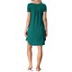 thumbnail image 3 of INSPIRE CHIC Vestido de Dormir para Mujer con Cuello en V, Manga Corta, Abertura Lateral y Ribete en Contraste para Primavera Verano S Verde Pavo Real, 3 of 6