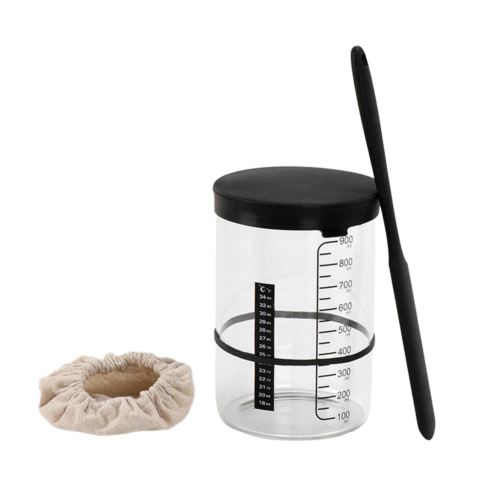 Bothyi - Kit De Tarro De Masa Madre, Fermentador, Tarro De Vidrio, Boca Ancha, Contenedor De Inicio De Masa Madre, Estilo A