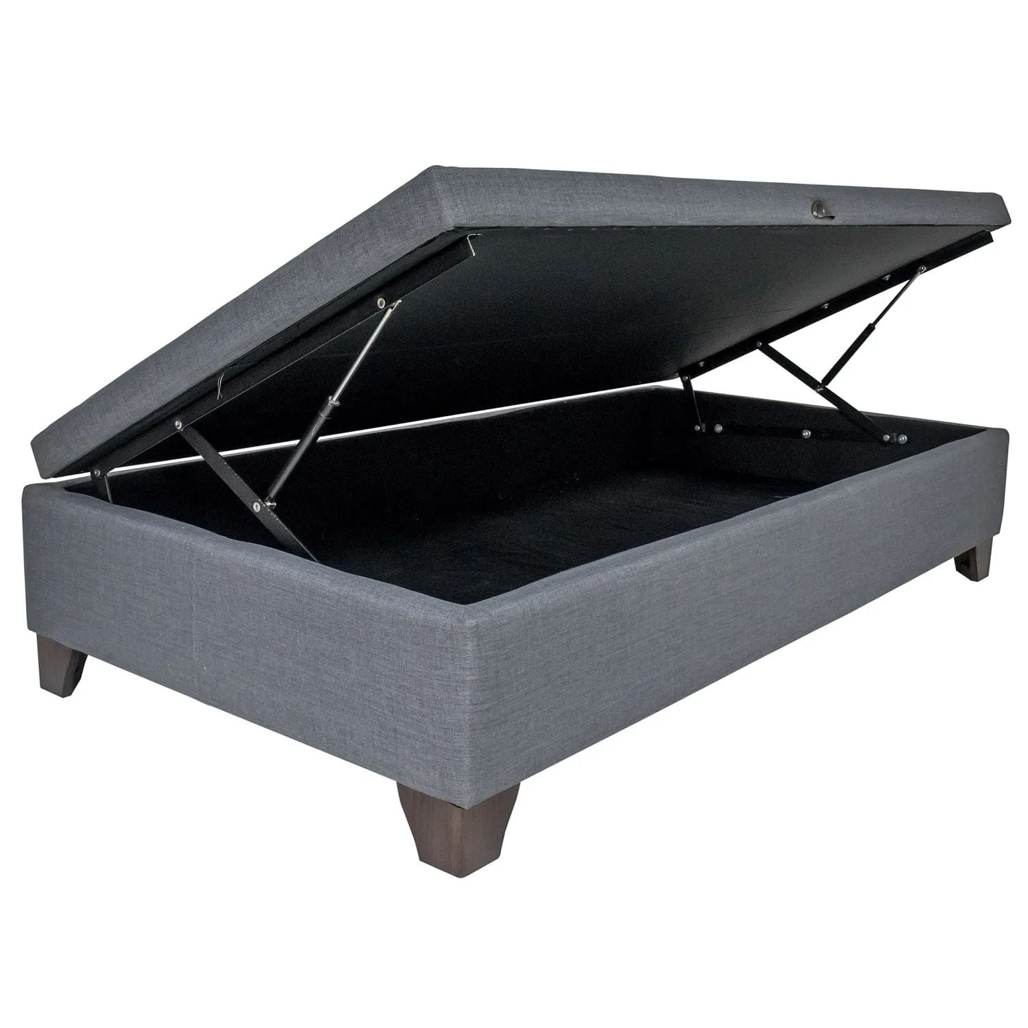 Vitelio - Base De Cama 1.5 Plaza Baúl Gris Claro