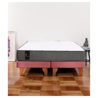 Latam Home - Cama Europea Zen Best 2 Plazas Colchon Resortes Base Dividida Tela Palo Rosa