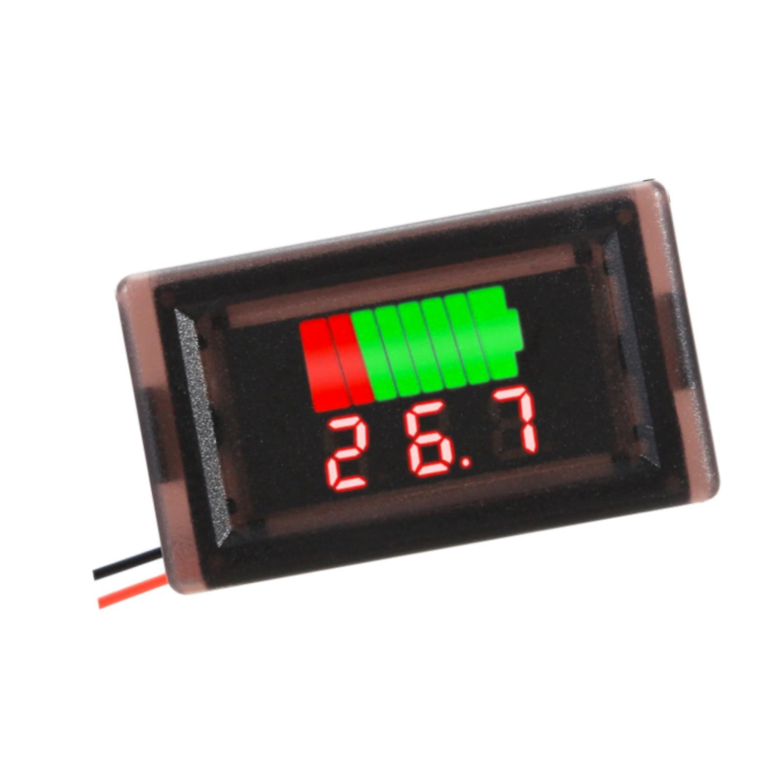 Magideal - Voltajes De Capacidad De La Batería Indicador 12v 24v 36v 48v 60v 72v 84v Voltajes Led Voltajes Medidor, Medidor De Voltímetro Digital Impermeable Digital Rojo
