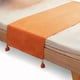 thumbnail image 2 of Piecera para cama 2 plaza - king en lino pompones 70x210 cm color naranja, 2 of 3