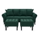 thumbnail image 1 of Sofa Lua 3c + 2 Pouf Felpa 20 Verde Botella, 1 of 5
