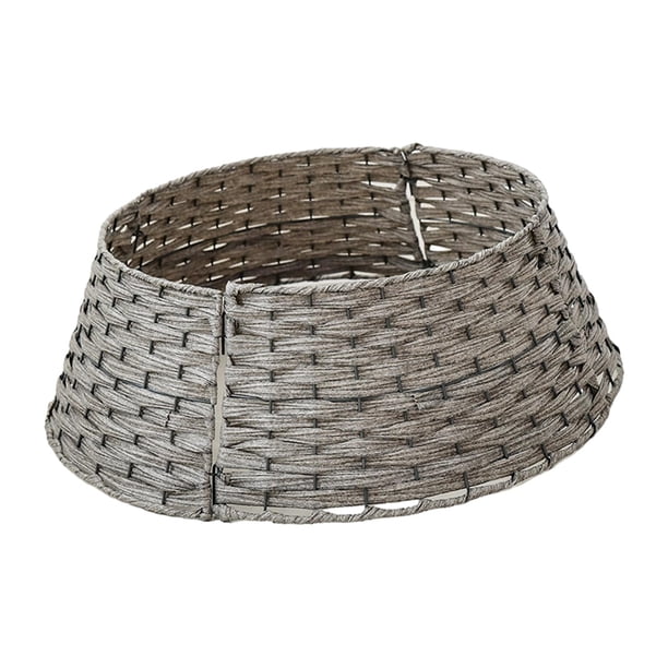 Falda con cuello para de Navidad, decoraciones navideñas, decoración decorativa de gran tamaño para de Navidad, cesta rústica con soporte