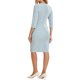 thumbnail image 3 of INSPIRE CHIC Vestido a Cuadros para Mujer Cuello Cuadrado Manga 3/4 Vestido Ajustado Midi de Trabajo XS Azul, 3 of 6
