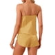thumbnail image 3 of Conjuntos de Pijamas para Mujeres Shorts Sexy Cami Satén para Ropa de Dormir Cómoda y Uso en Salón Todo el Año XL Dorado, 3 of 6