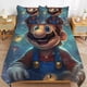 thumbnail image 1 of Super Mario 3-Piece Comforter Set for Bedroom Super Mario Bedding Set for Kids Adults Soft Microfiber Duvet Cover Set with Zipper Closure, 1 of 5