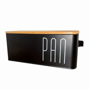 Wakeshome - Paneras Caja De Pan Caja Acero Inoxidable Con Tapa Tabla De Cortar De Bambú