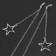 thumbnail image 3 of Cadena para gafas hecha a mano con colgante de cinco estrellas de plata y cuerda de metal antideslizante popular, 3 of 5
