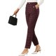 thumbnail image 4 of INSPIRE CHIC Pantalones de Tartán a Cuadros para Mujer de Regreso a Clases, Cintura Alta Elástica, Rectos y Largos, 3XL Burdeos, 4 of 7