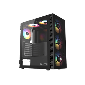 Xyz Gaming - Gabinete Gamer Xyz Airone 100 Mesh Black, 6X 120/140Mm A-Rgb Fan, Usb 3.0, Atx