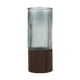 thumbnail image 1 of Jarrón De Vidrio Con Base De Madera Elegante Jarrón Creativo Para Escritorio Sala De Estar Gris, 1 of 3