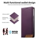 thumbnail image 2 of Funda Tipo Cartera de Cuero Sintético para Samsung Galaxy S20 Bloqueo RFID, con Ranuras para Tarjetas y Bolsillo para Efectivo, Cierre Magnético Fuerte Morado, 2 of 6