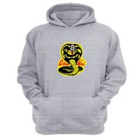 Genérico - Polerón Canguro Cobra Kai Gris Claro Talla M Unisex