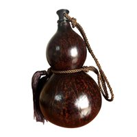Magideal - Botella De Calabaza Artesanal Con Cuerda Trenzada Con Flecos, Jarra De Vino Multifuncional Para Sala De Estar, Camping, Interior, Mesa Y Oficina. 23 A 26Cm