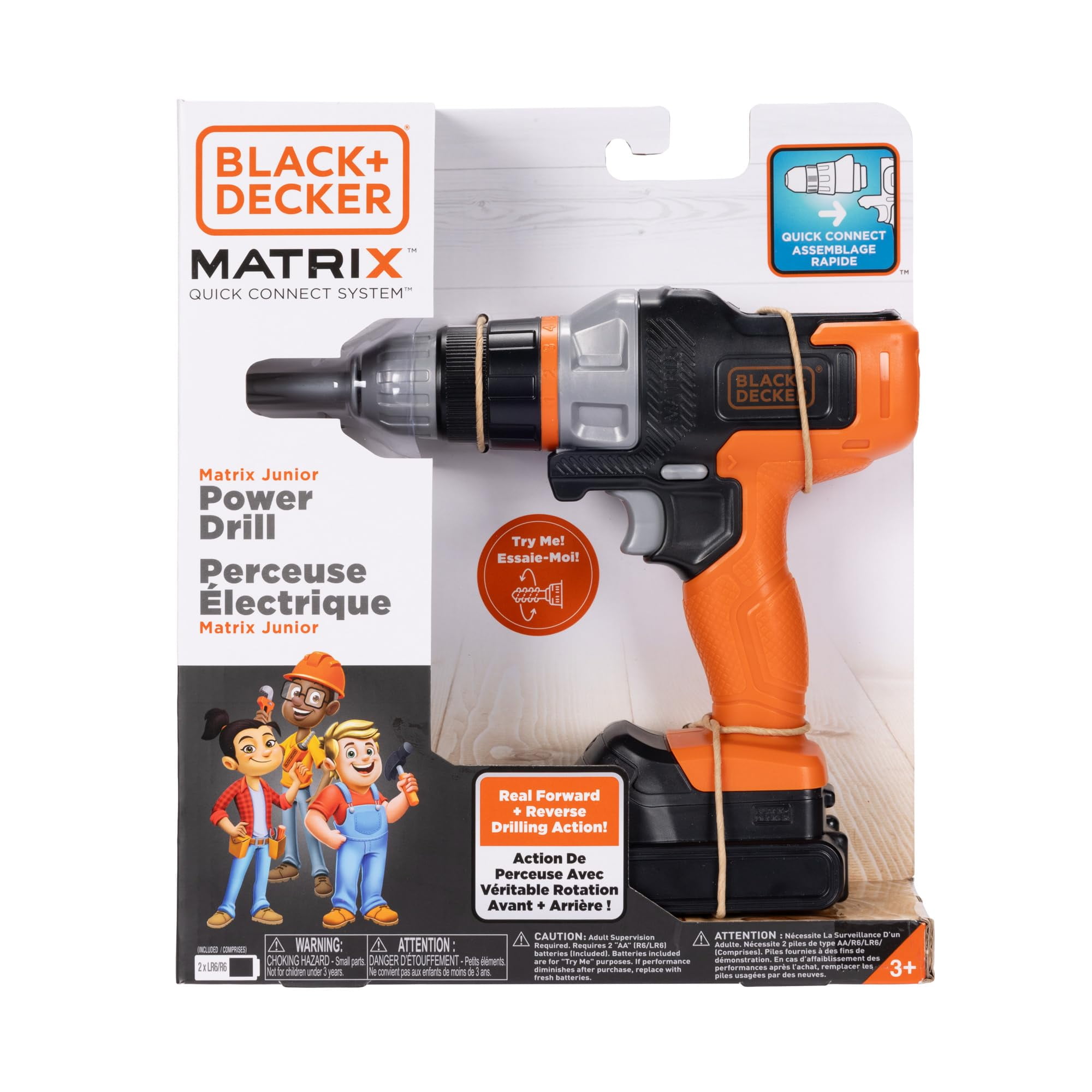 Taladro Eléctrico De Juguete Black+decker Matrix Jr. Niños Con Luz Led