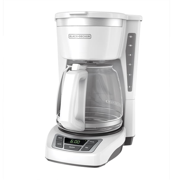 Cafetera BLACK+DECKER CM1160W programable para 12 tazas, blanca
