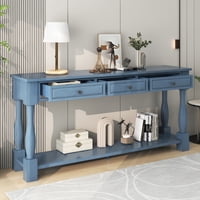 M&Ms - Trexm Console Table 63"" Long Console Table With Drawers And Shelf For Entryway, Hallway, Living Room (Navy, Old Sku Wf314993Aam)