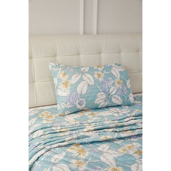 Quilt Sherpa Estampado Leaf 2 plazas