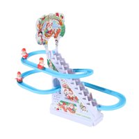 Magideal - Juego De Tobogán De Papá Noel, Juego De Carreras, Juguete Con Luces Led Y Música, Montaña Rusa Musical, Tobogán Para Subir Escaleras, Juguete Para , 3 Papá Noel