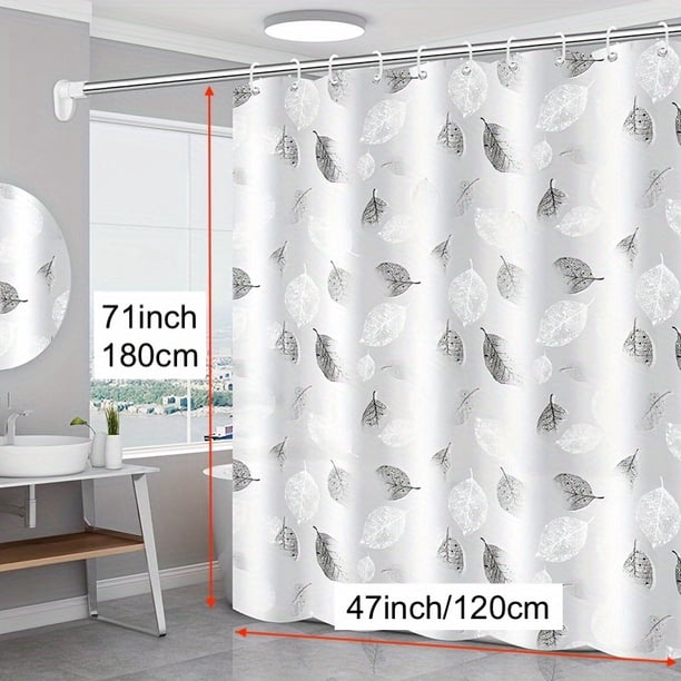 1pc Shower Curtain With 12 Hooks, Waterproof And Mildew-Proof Bath Curtain, Bathroom Decor, Curtain For Windows