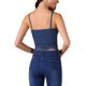 thumbnail image 3 of INSPIRE CHIC Top corto sin mangas con cuello en V y ribete de encaje para mujer Y2K 2XL Azul oscuro, 3 of 6