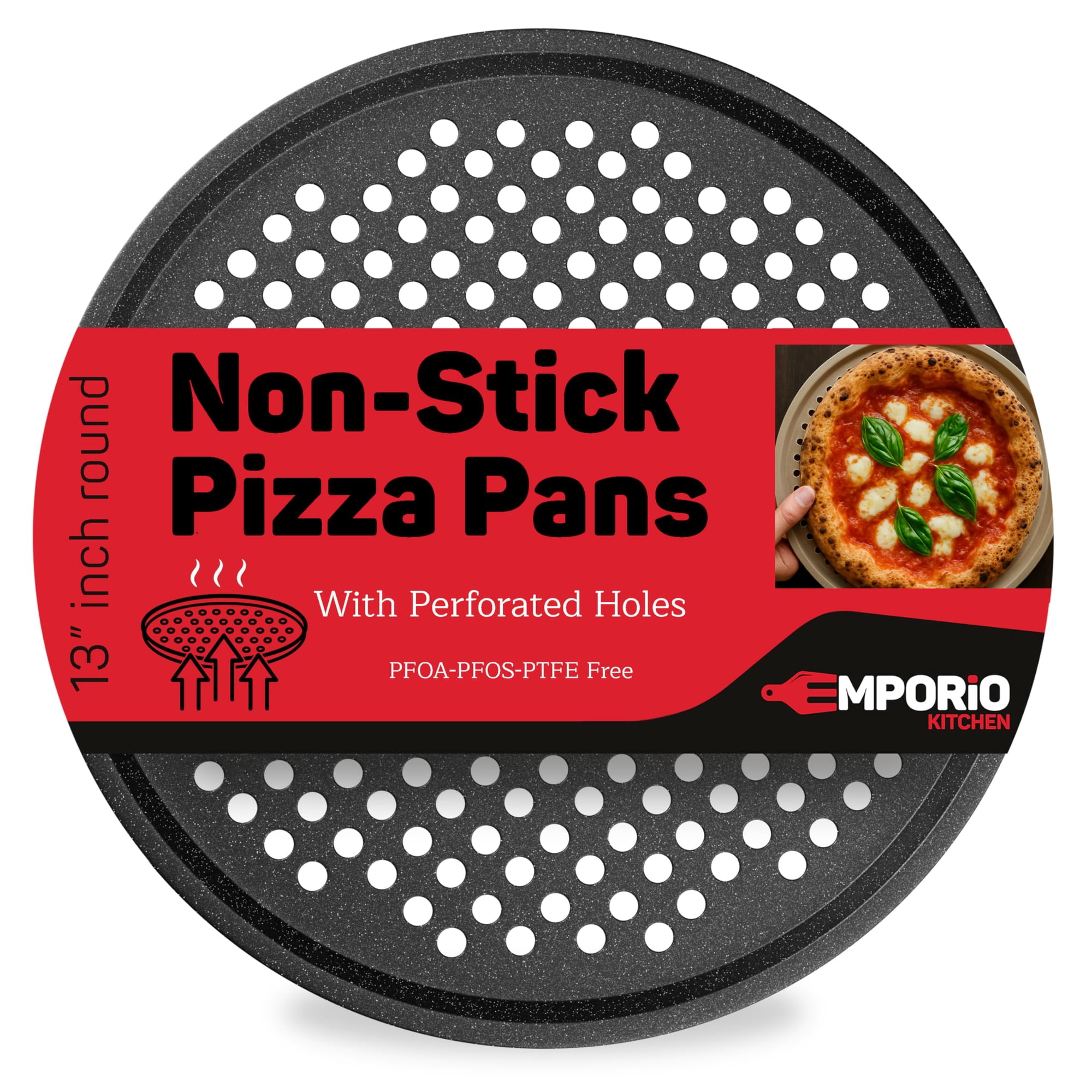 Molde Para Pizza Emporio Kitchen De 33 Cm Antiadherente Y Perforado