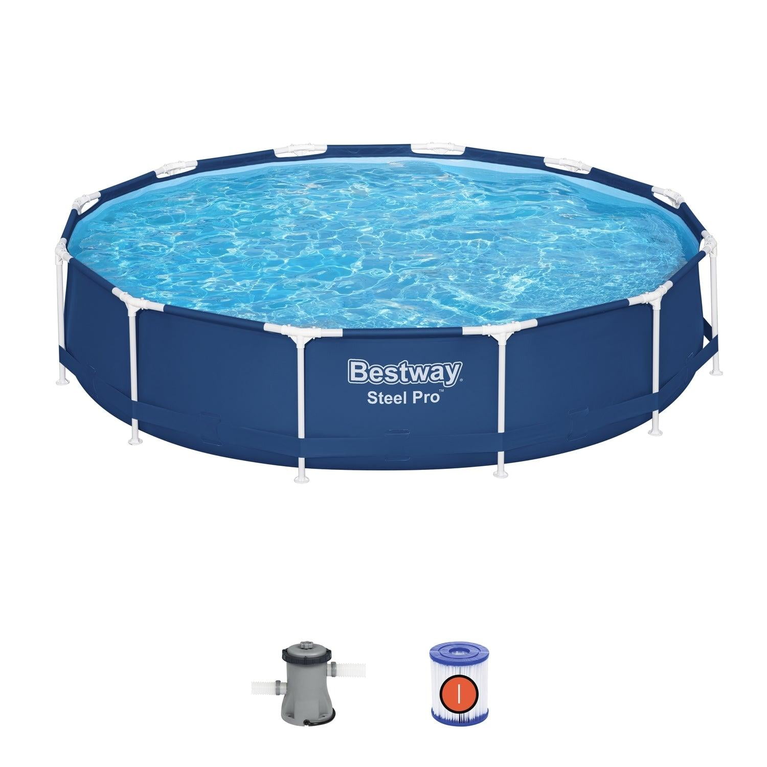 Set Piscina Bestway Redonda Steel Pro Con Filtro 3.66mx76cm