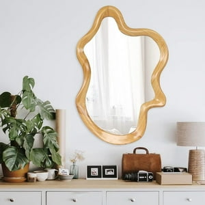 Santú Home & Deco - Espejo Modern Wave Madera Tono Arce 90X60Cm