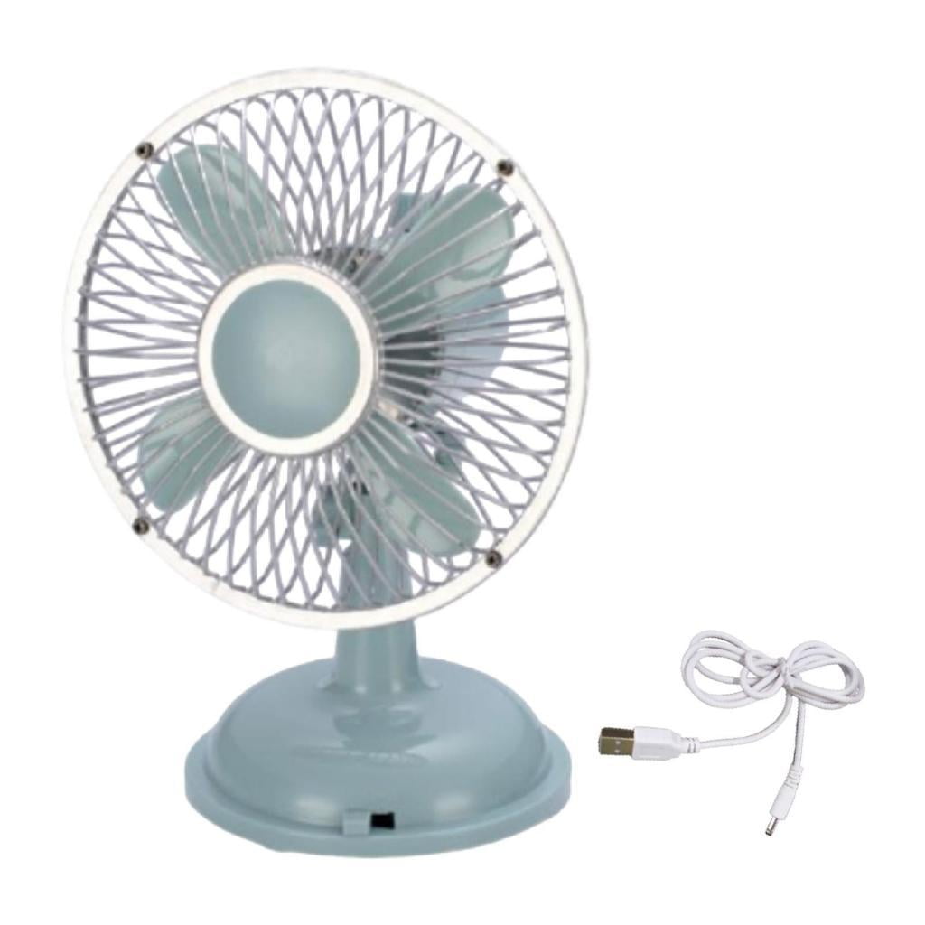 Magideal - Mini Ventilador De Escritorio Ventiladores De Cabeza Móvil 2 Velocidades Interior Silencioso Compacto Pequeño Ventilador De Refrigeración Ventilador P Azul Claro